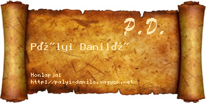Pályi Daniló névjegykártya